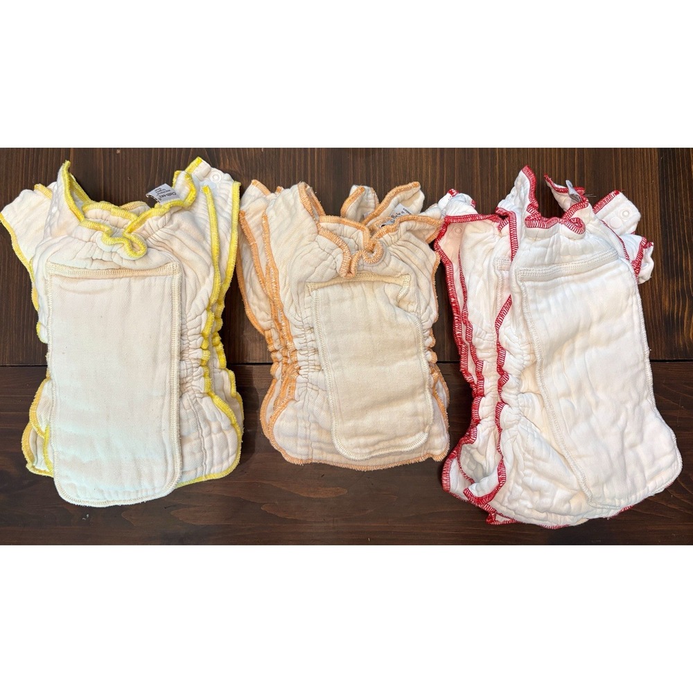 Green Mountain Cloth-eez Fitted Cloth Diapers Newborn Small Medium Lot Of 13